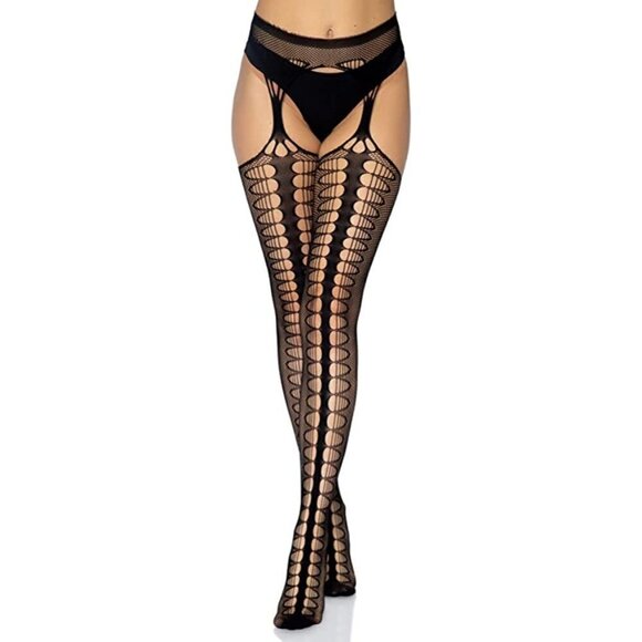 FISHNET Stockings Garter Mesh Lingerie Bodysuit Body Soft BDSM Bondage Cosplay - Picture 5 of 9